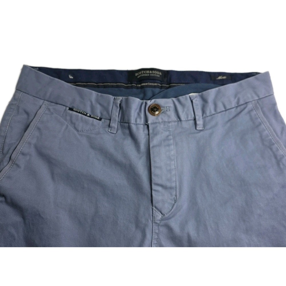Scotch & Soda Pants Menโ 28X32 Blue Amsterdam Couture Mott Chino